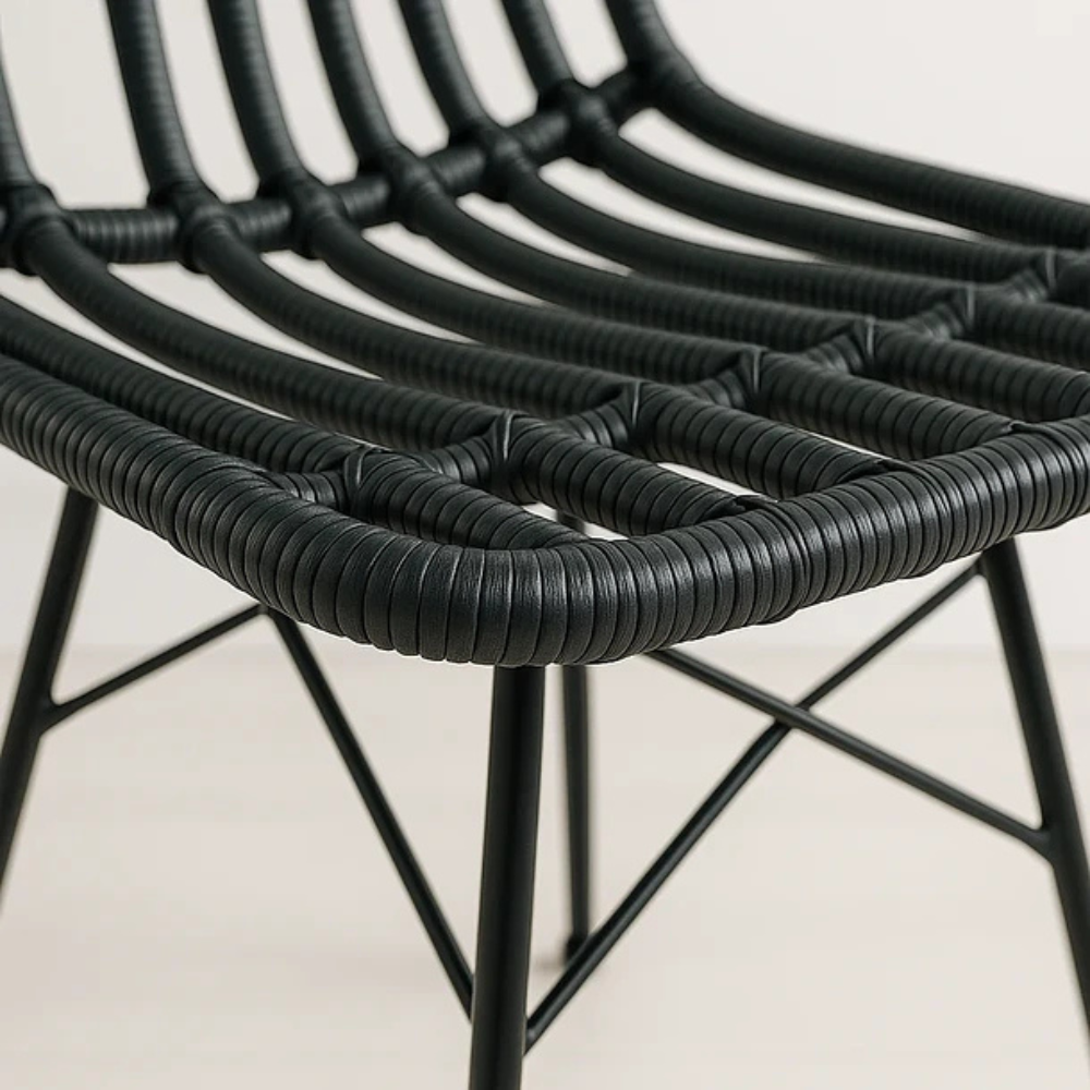 Silla Terraza Grecia Rattan - Color Negro