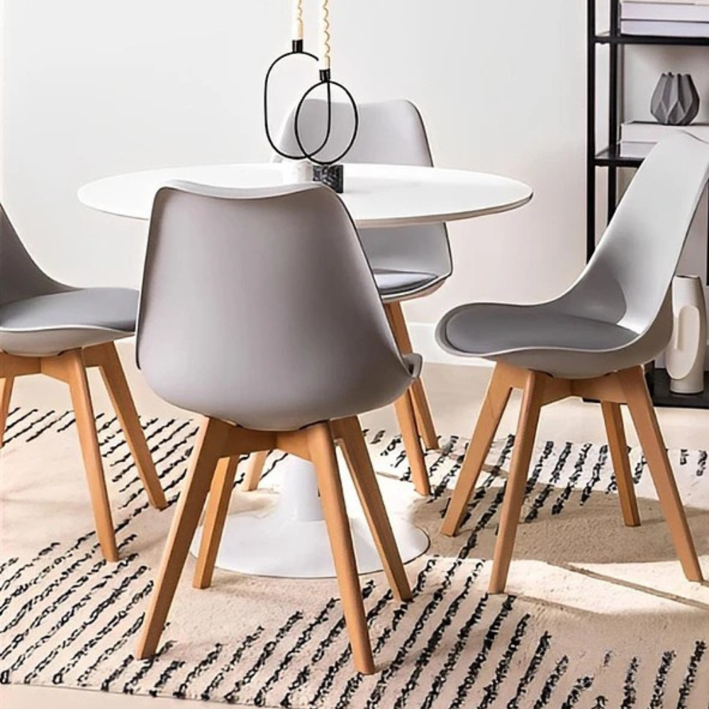 Pack 4 Sillas Tulip Menta Acolchadas - Base Madera