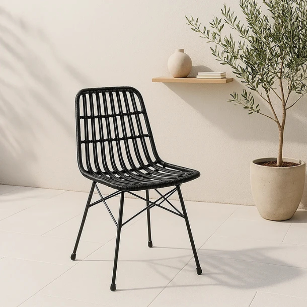 Pack 4 Sillas Terraza Grecia Rattan Color Negro