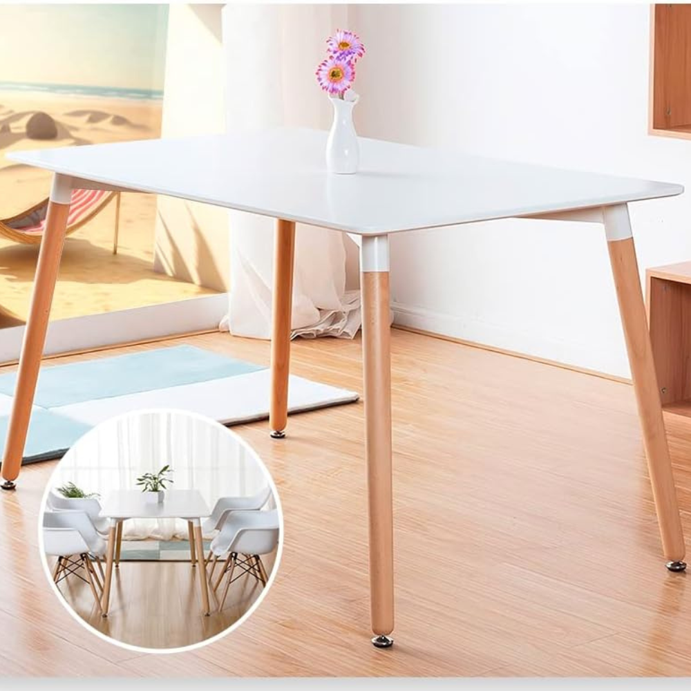 Mesa de Comedor Eames Rectangular 120x80 Cm - Para 4 a 6 personas