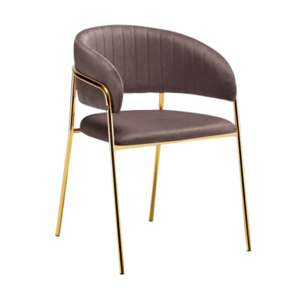 Silla Sitial Glam Velvet Max - Terciopelo Metal Dorado