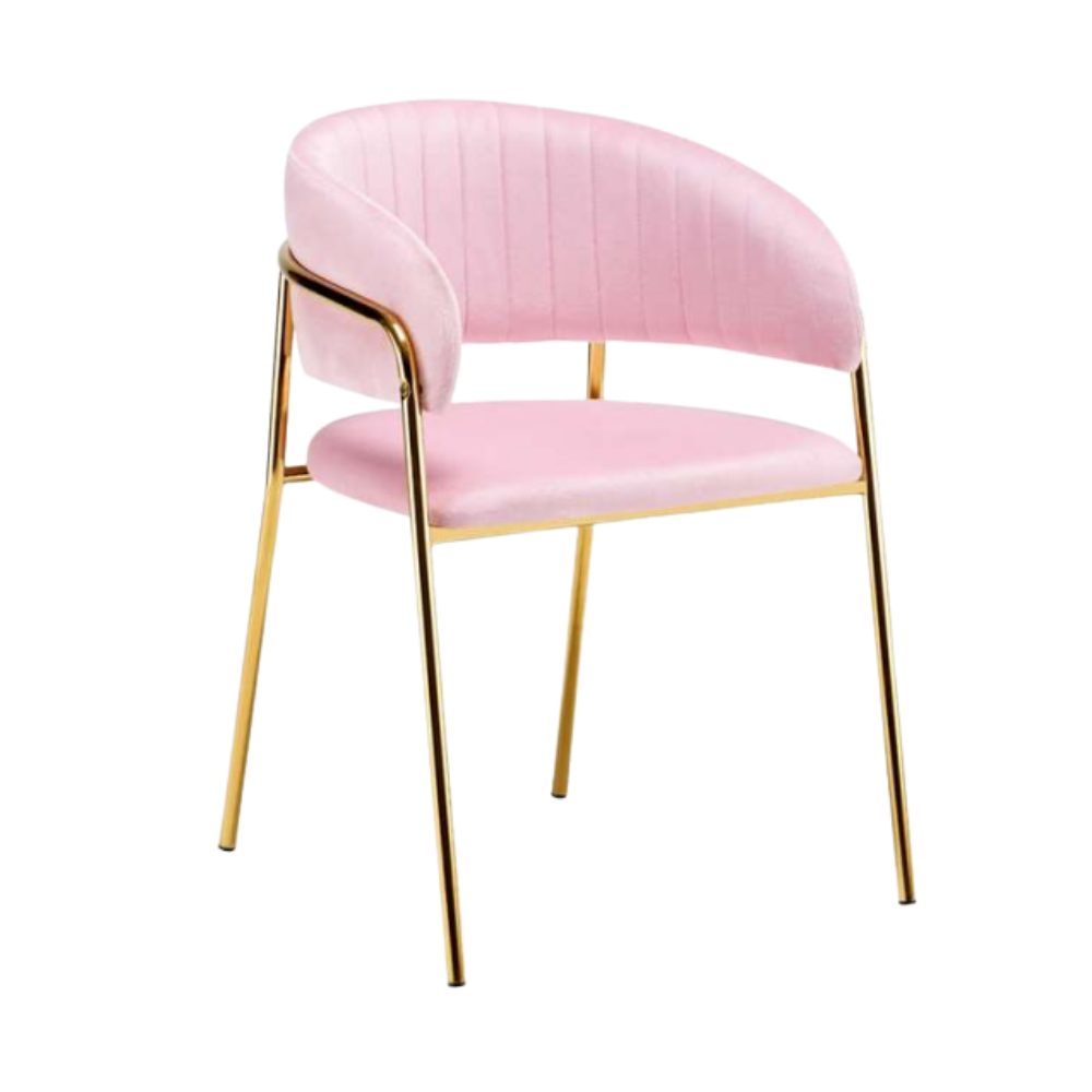 Silla Sitial Glam Velvet Max - Terciopelo Metal Dorado