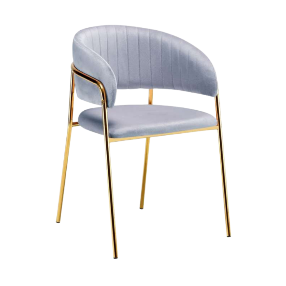 Silla Sitial Glam Velvet Max - Terciopelo Metal Dorado