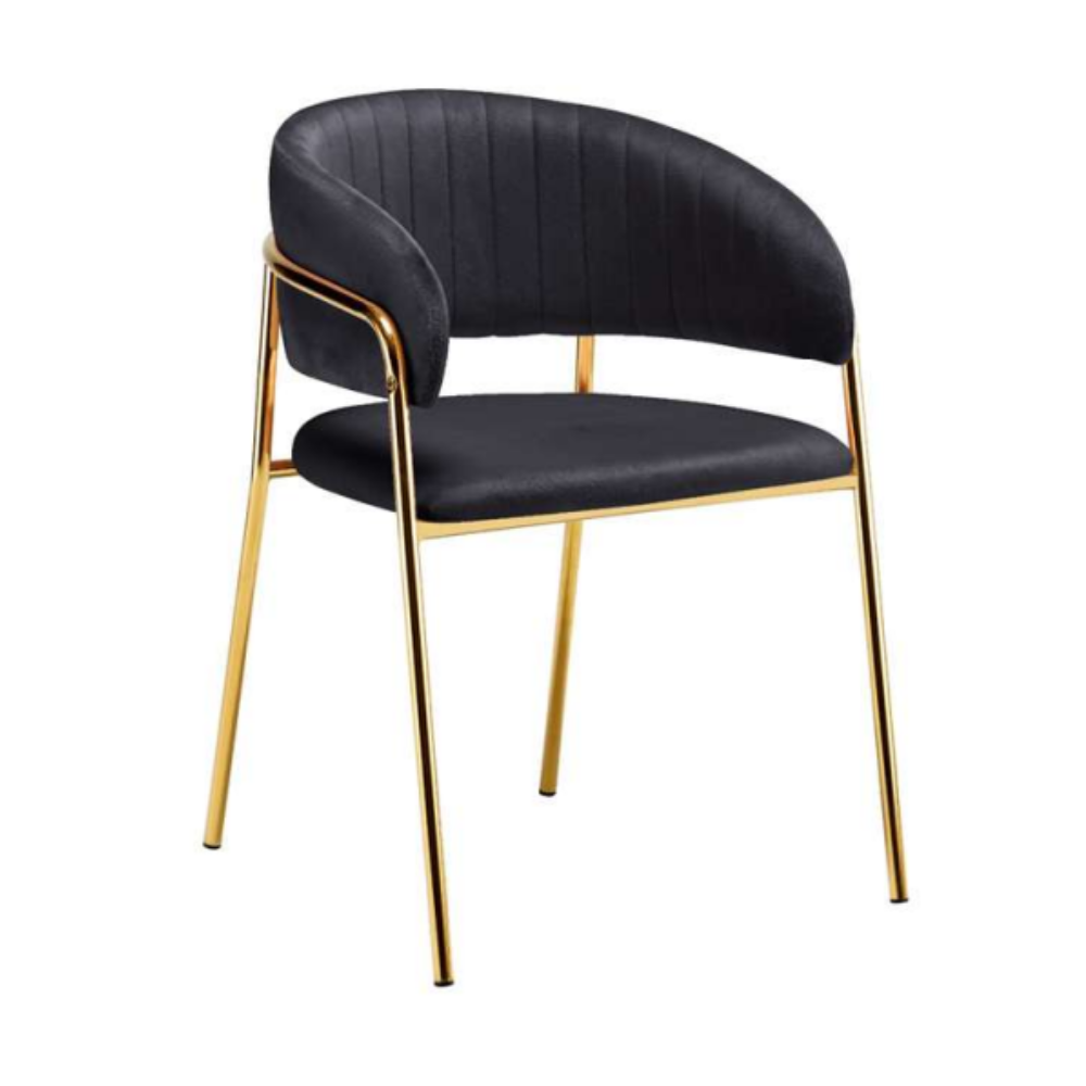 Silla Sitial Glam Velvet Max - Terciopelo Metal Dorado