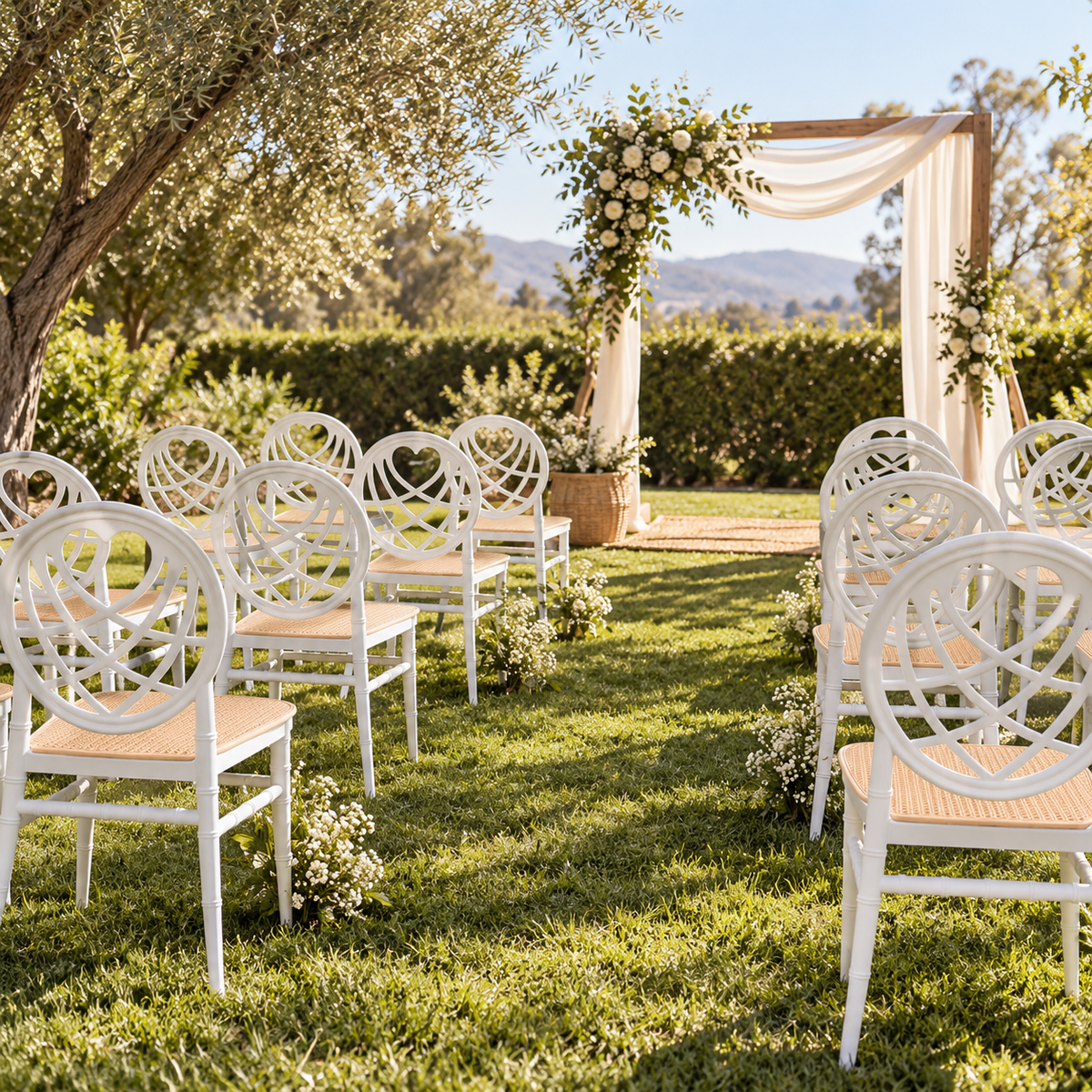 Silla Chiavari Corazon Blanca Polipropileno - Apilable