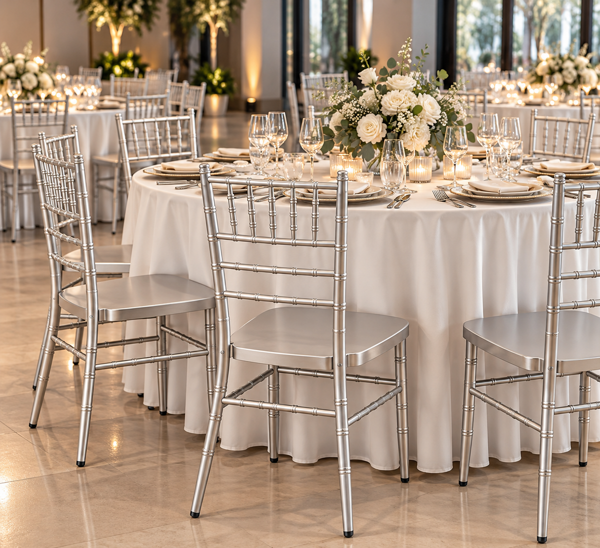 Silla Chiavari Metal Silver - Apilable