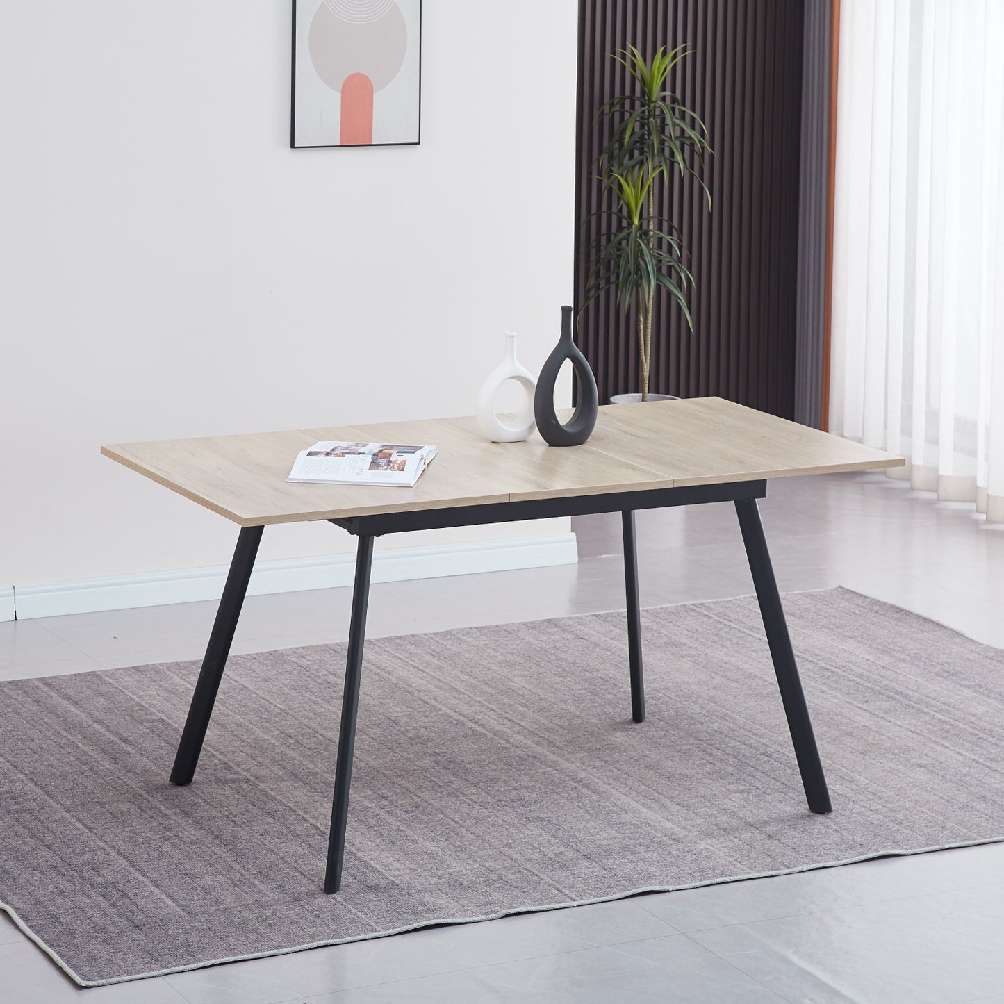 Mesa de Comedor Extensible Light Wood 120 a 160 cm