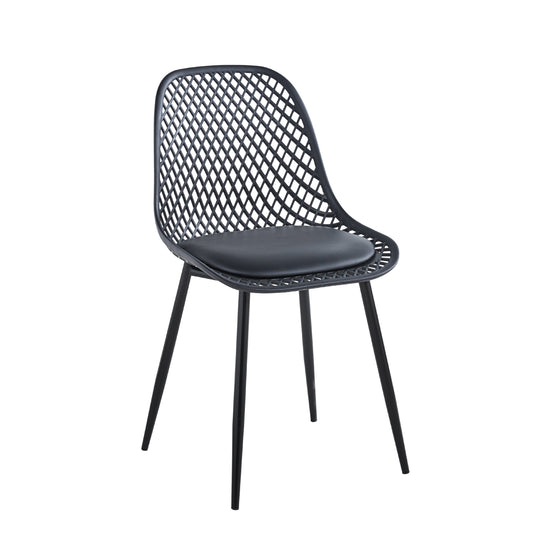 Silla Europa Negra - Base Metal Asiento Acolchado