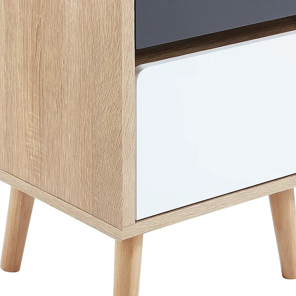 Velador Nordic - MDF Blanco Negro