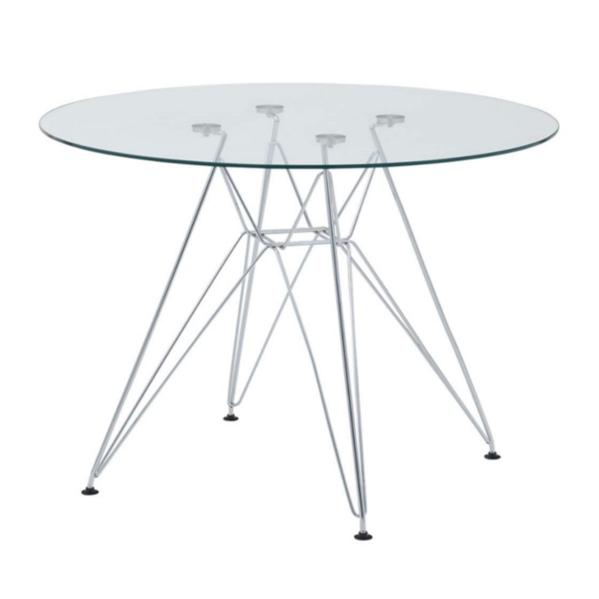 Mesa Eiffel 100 cm -  Vidrio Templado Base Cromada