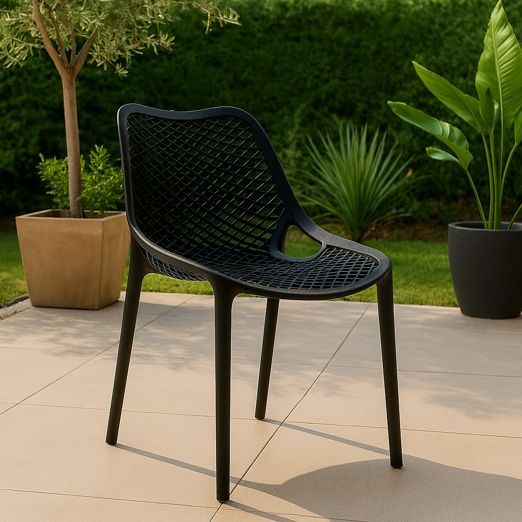 Comedor Terraza Industrial Madera Natural 200x90 + 8 Sillas Rex Berlin