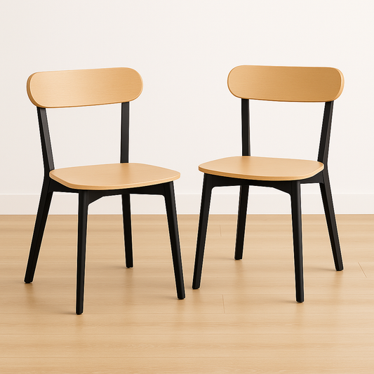 Pack 2 Sillas Fresno Madera Natural - Base Negra
