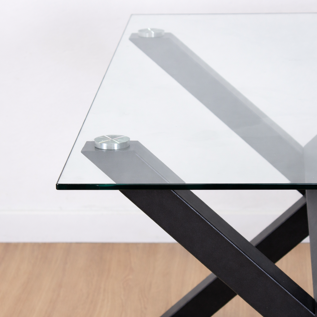 Mesa de Comedor Vidrio Xblack 140x90 - 4 a 6 Personas