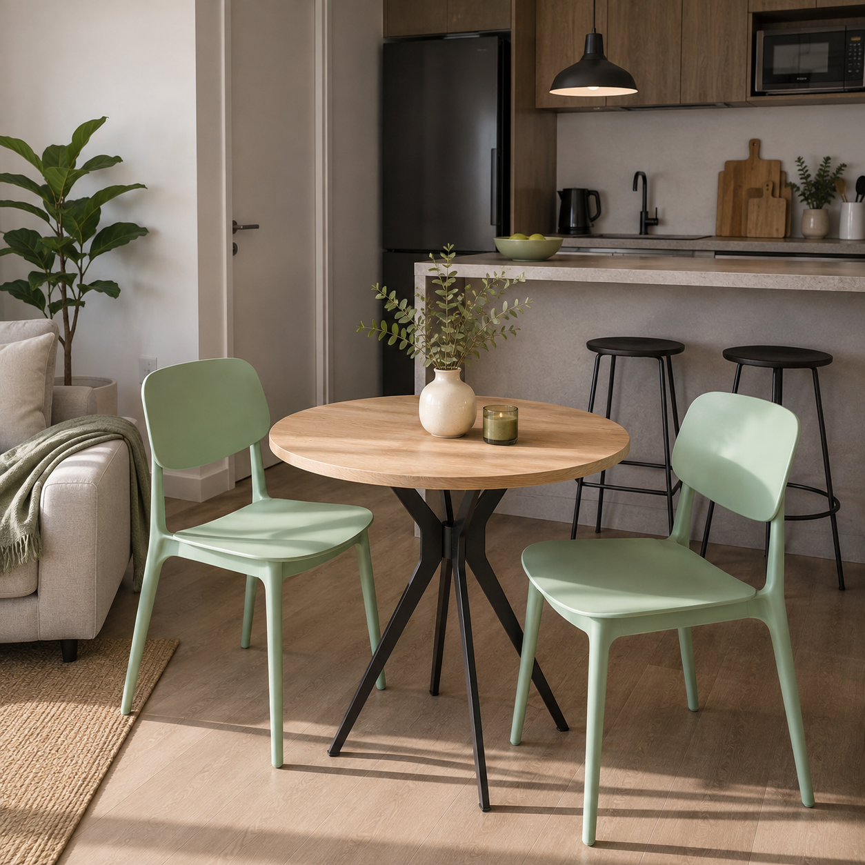 Silla Brit Deco Minimalista - Menta Apilables