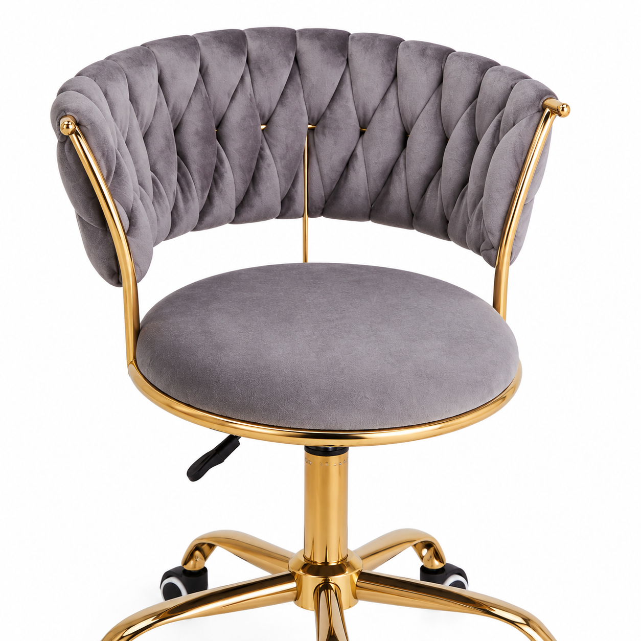 Silla Oficina Queen Velvet Gold - Con Ruedas