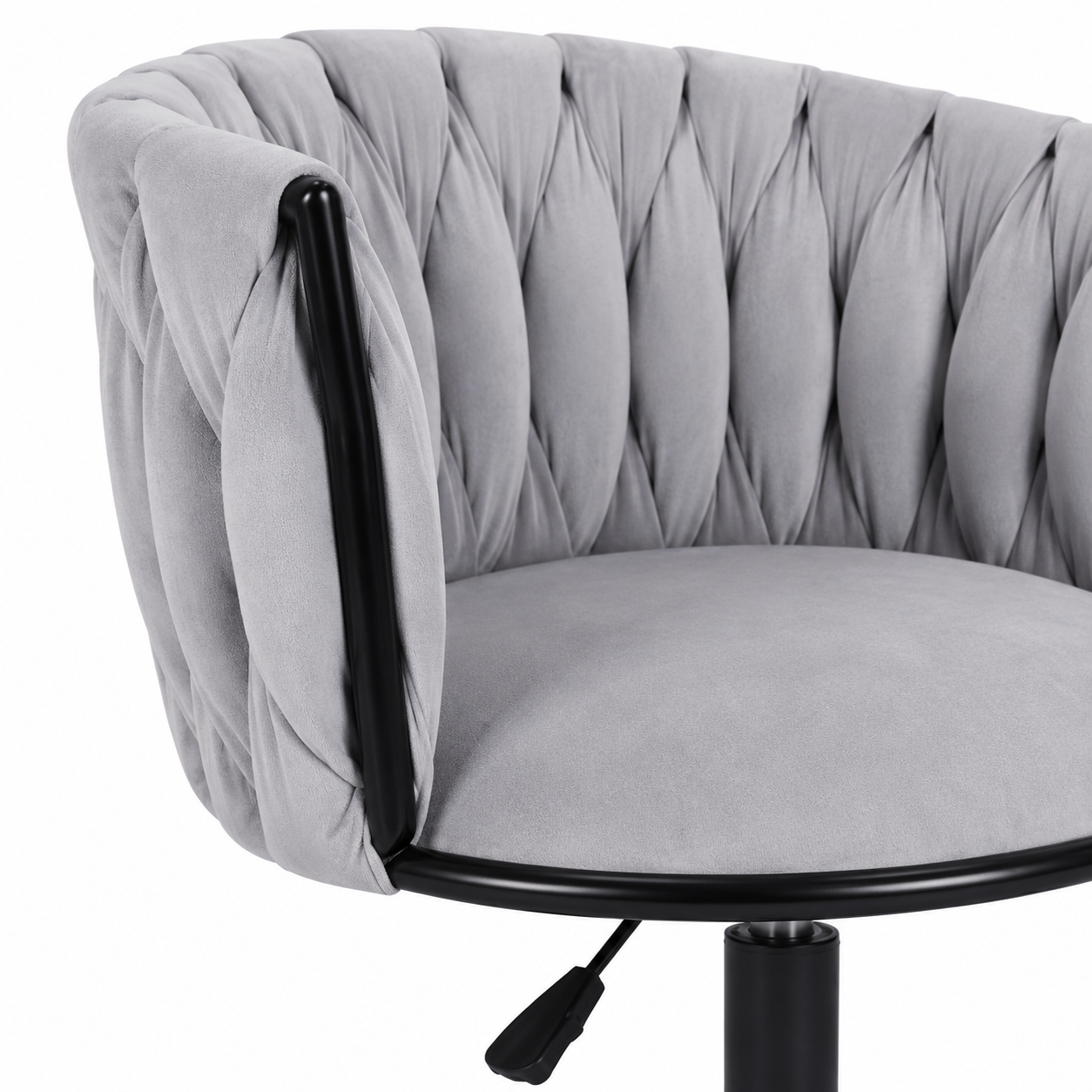 Silla Oficina Queen Velvet Black - Con Ruedas