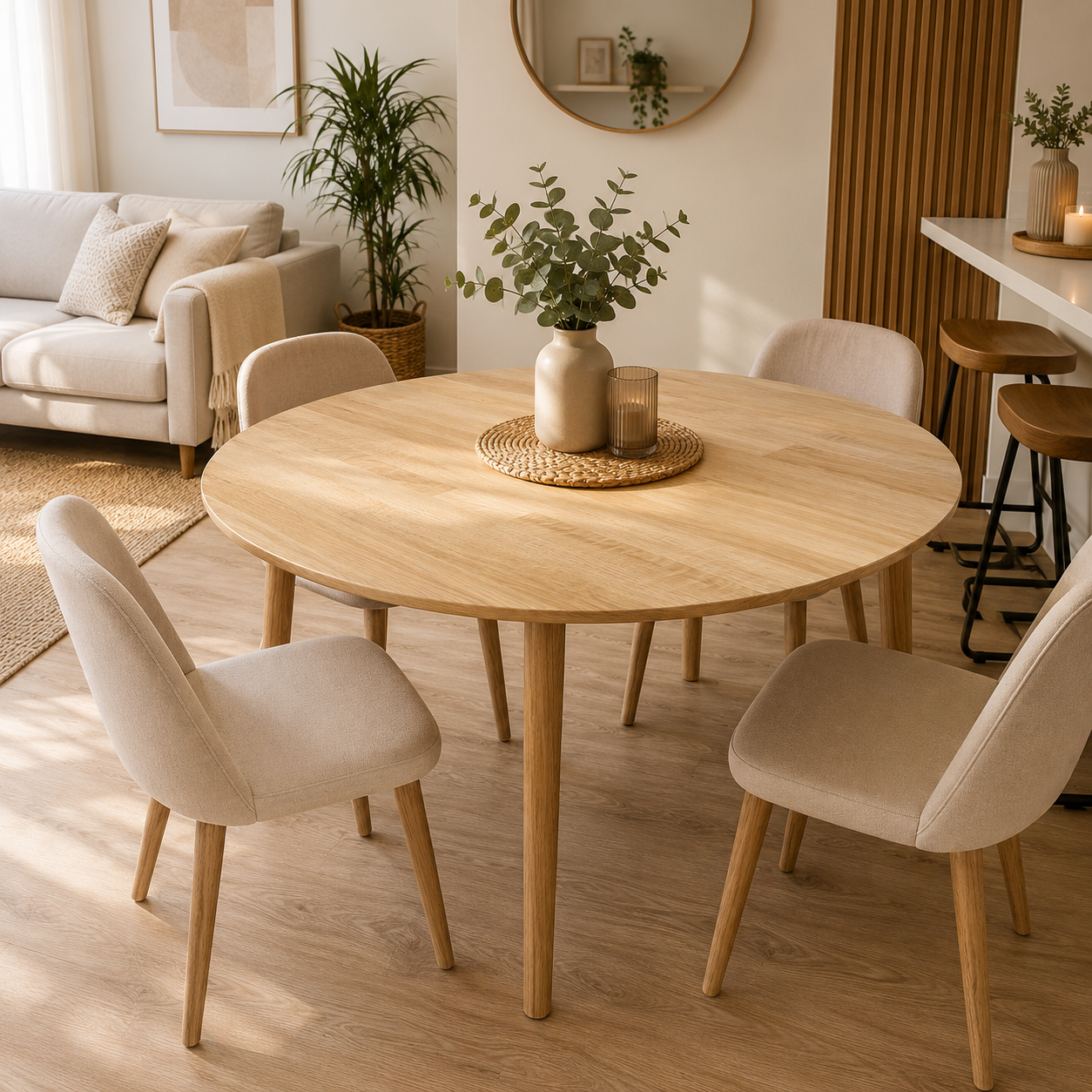 Mesa Redonda Vema Wood 100 Cm - Madera Natural