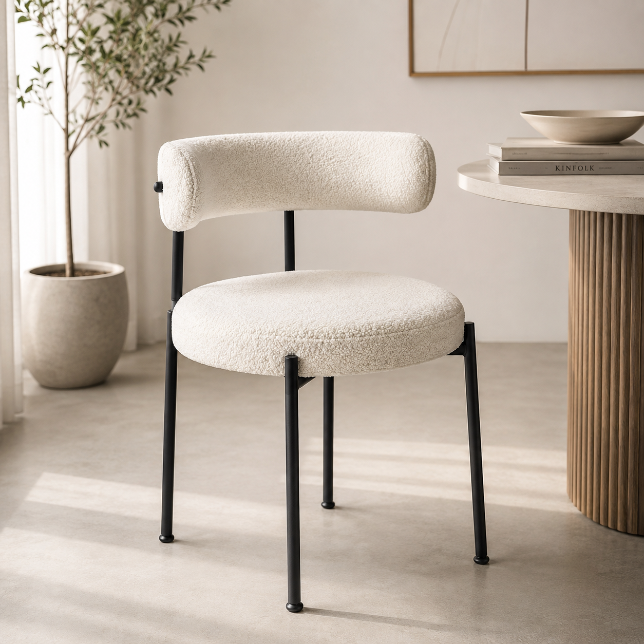 Silla Teddy Corderito - Base Metal