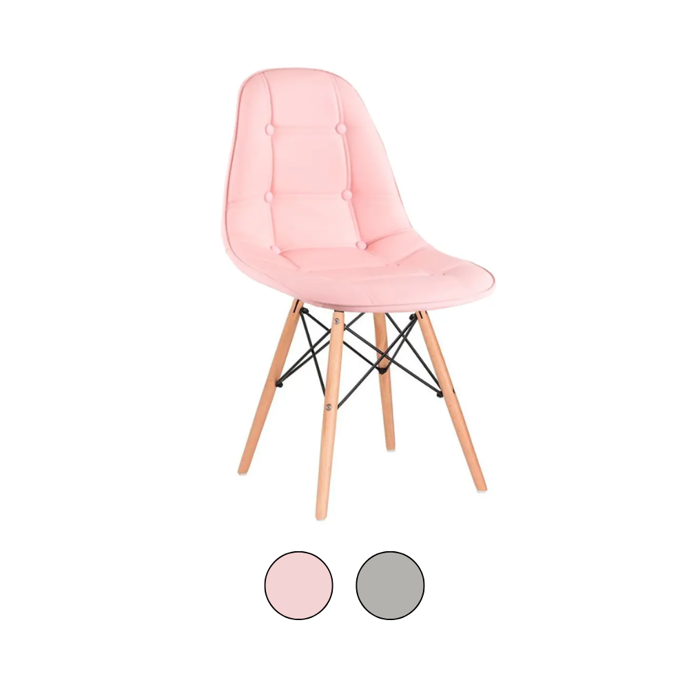 Silla Capitone Eames Colores - Ecocuero Madera