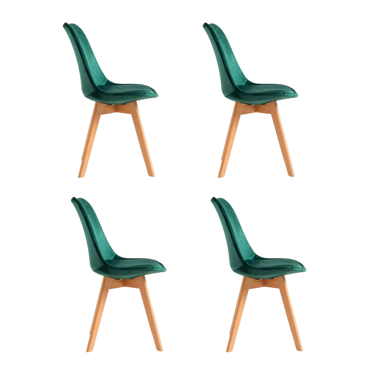 Pack 4 Sillas Tulip Velvet - Terciopelo Madera
