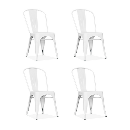 Pack 4 Sillas Tolix Blanco - Acero Metálica