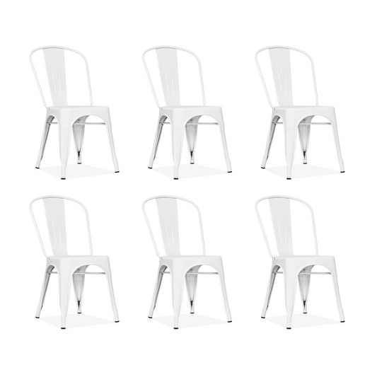 Pack 6 Sillas Tolix Blanco - Acero Metálica
