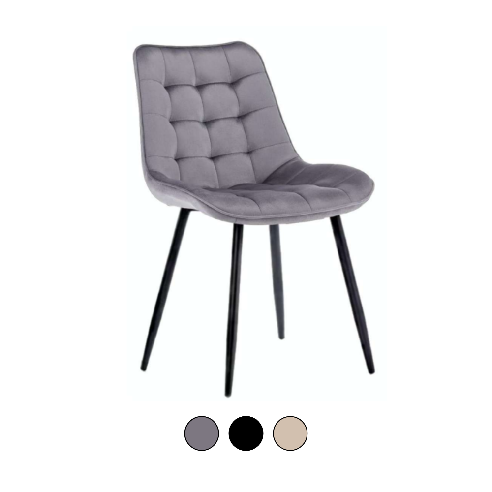 Silla Capitone Macron - Terciopelo Base Negra