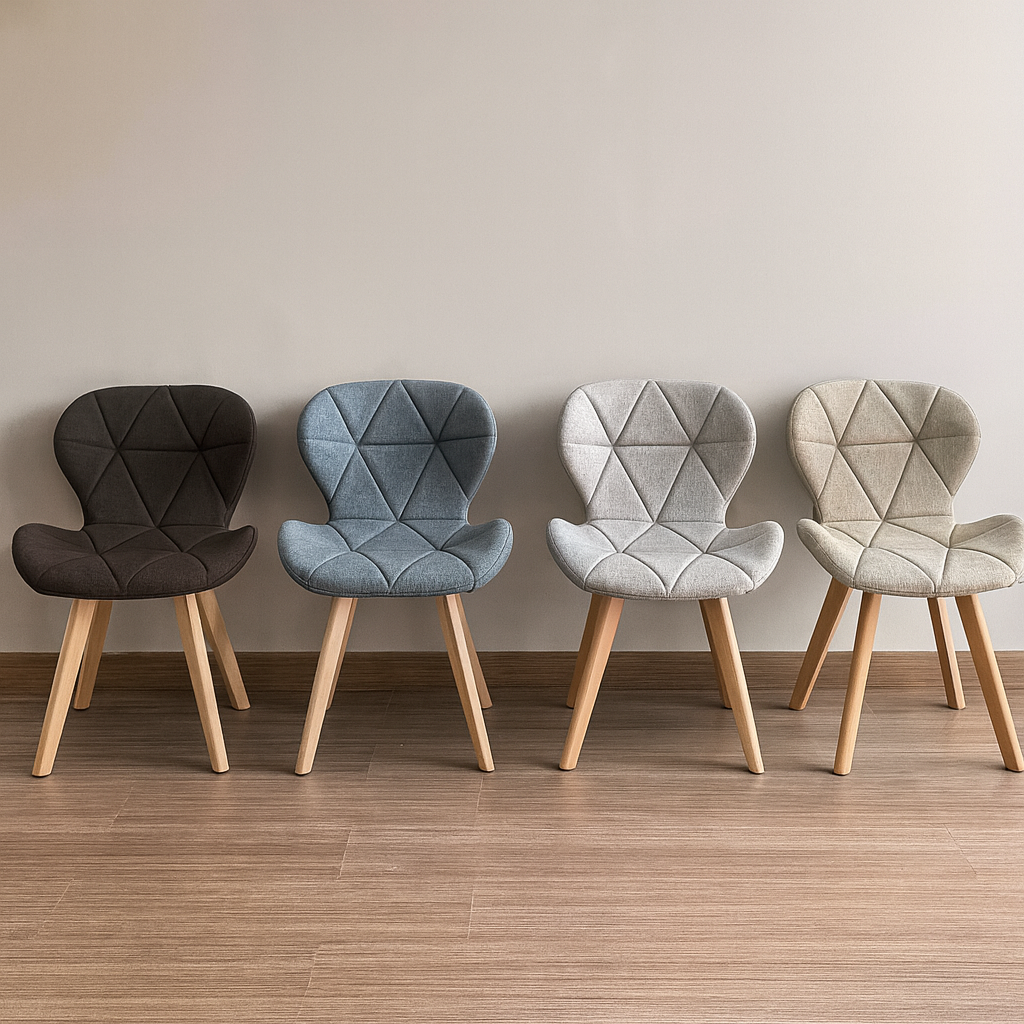 Pack 4 Sillas Radar Mariposa Lino - Base Madera