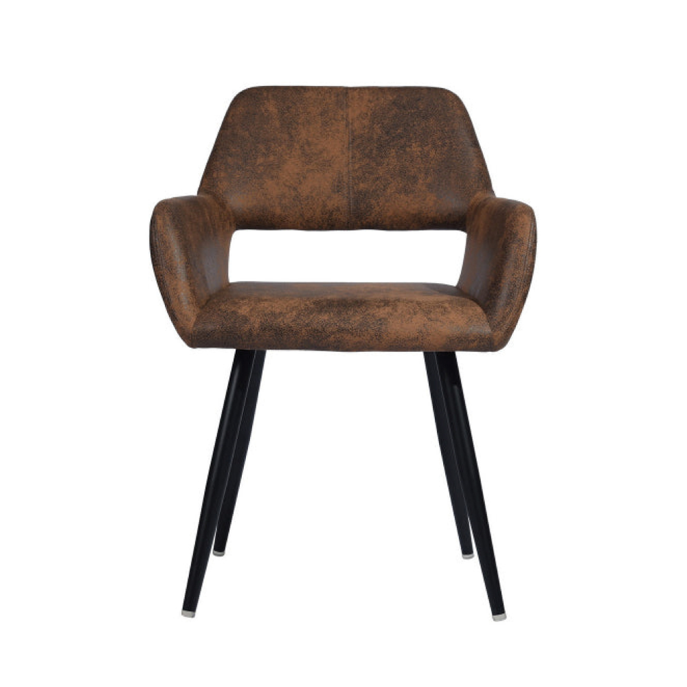 Comedor Mesa Vidrio Lyon 80 Cm + 2 Sitial Burgos Vintage Café
