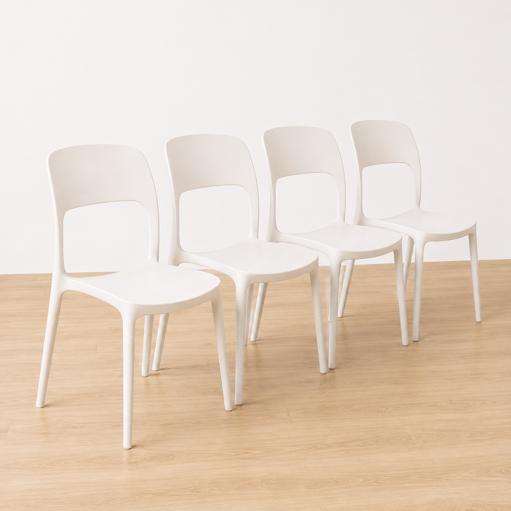 Pack 4 Sillas Kentucky Terraza - Blanco Apilables