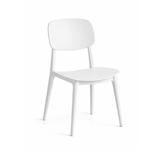 Silla Brit Deco Minimalista - Blanca Apilables