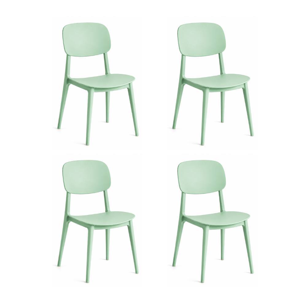 Pack 4 Sillas Brit Deco Minimalista - Menta Apilables