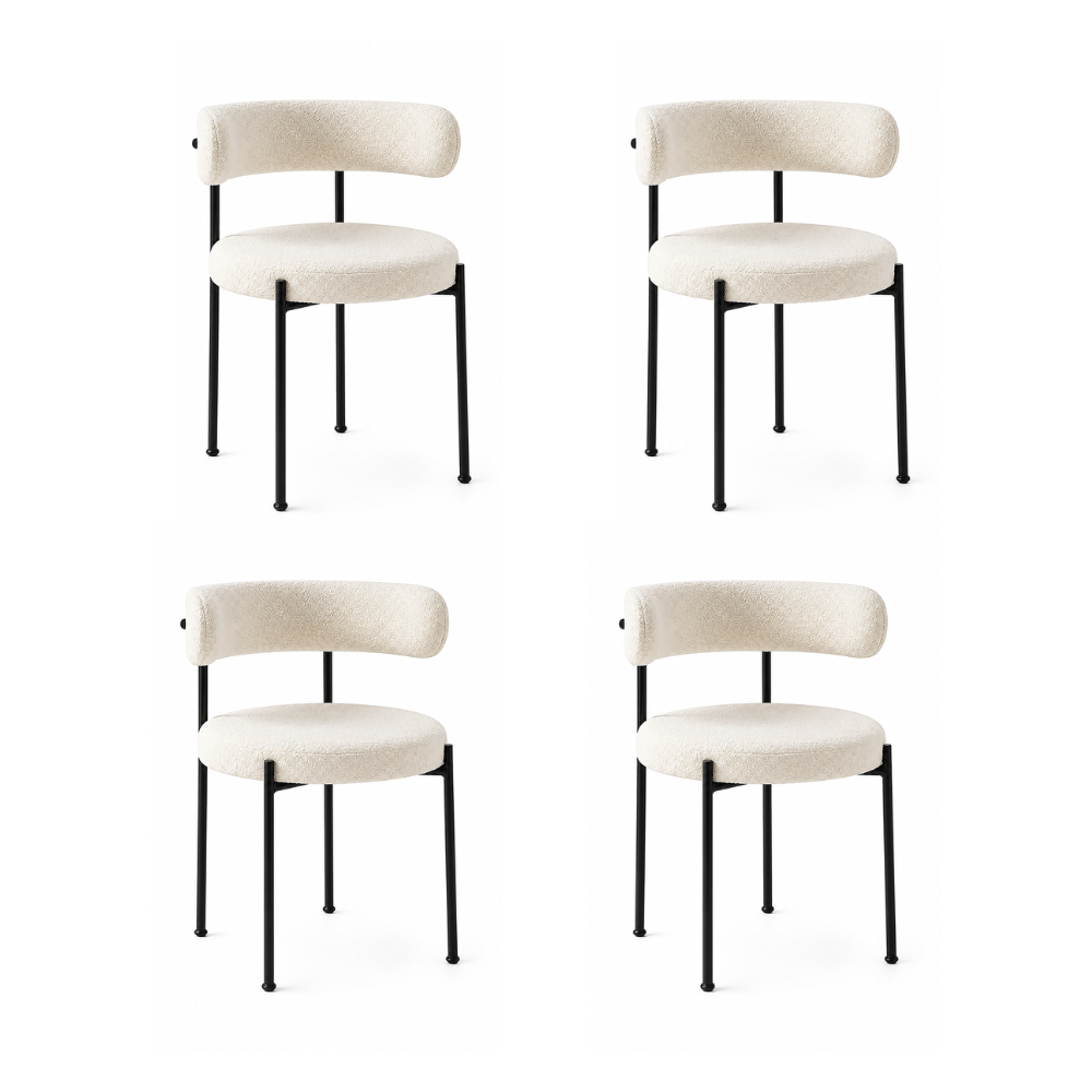 Pack 4 Sillas Teddy Corderito - Base Metal