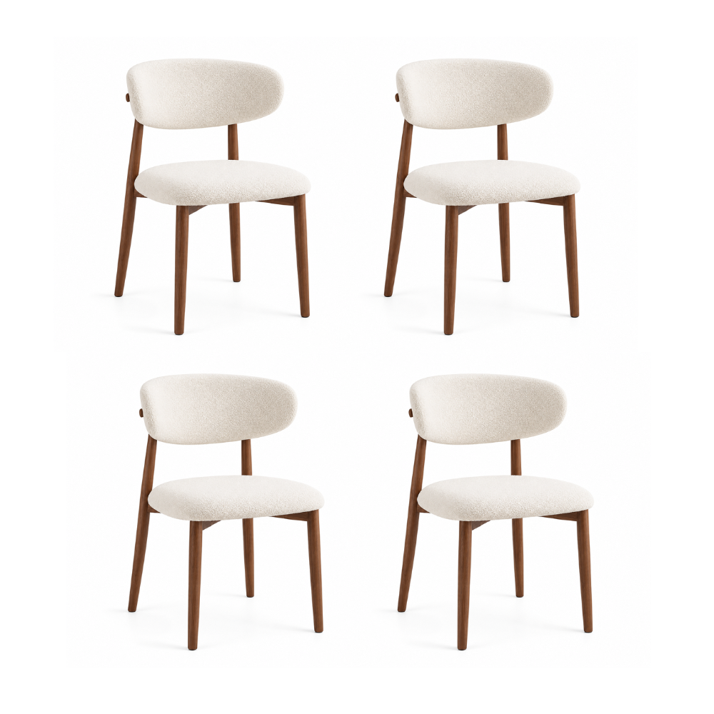 Pack 4 Sillas Bear Corderito - Base Metal