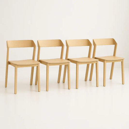 Pack 4 Sillas Viena Haya - Madera Natural