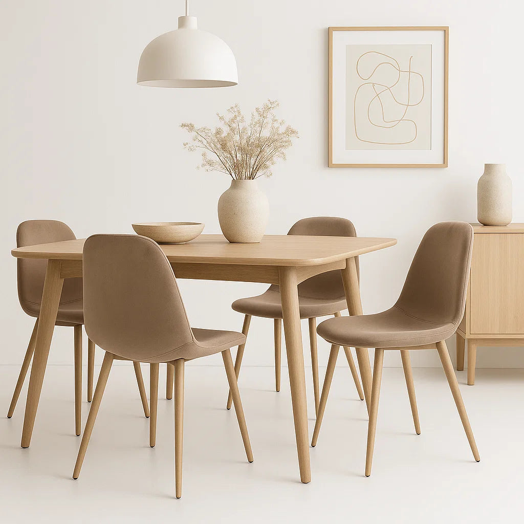 Pack 4 Sillas Spoon Beige Oscuro - Terciopelo Metal