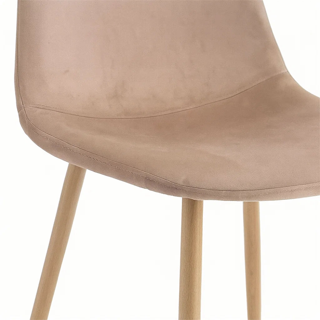 Pack 4 Sillas Spoon Beige Oscuro - Terciopelo Metal