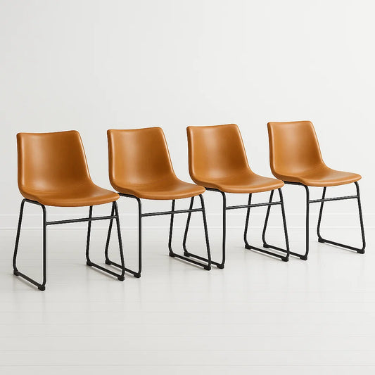Pack 4 Silla Burgos Crazy Horse - Ecocuero Metal