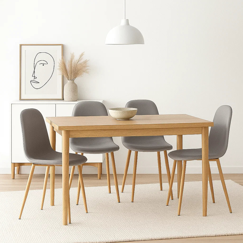 Pack 4 Sillas Spoon Gris - Terciopelo Metal