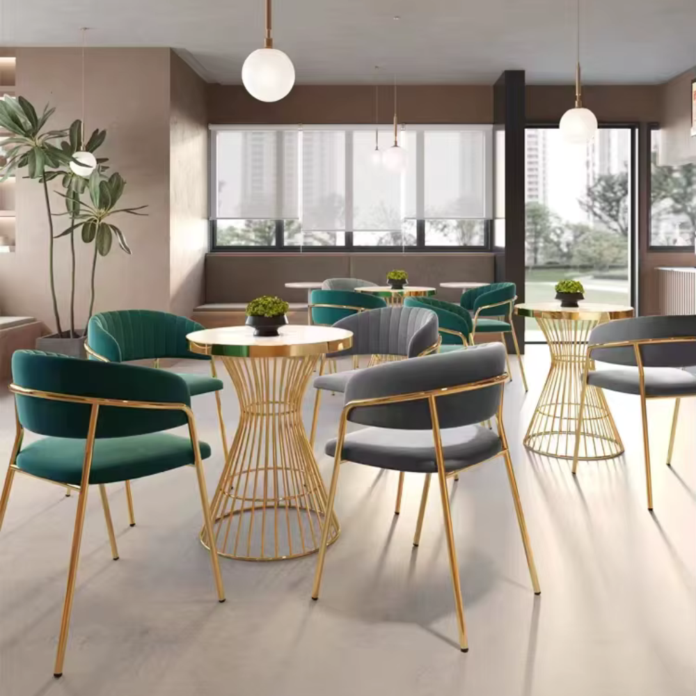 Silla Sitial Glam Velvet Max - Terciopelo Metal Dorado
