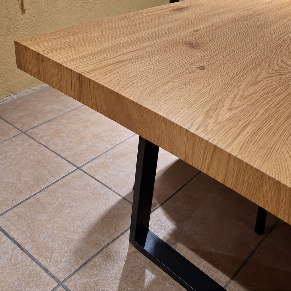 Comedor 6 Sillas Tolix Madera + Mesa MDF Estilo Industrial 160x90