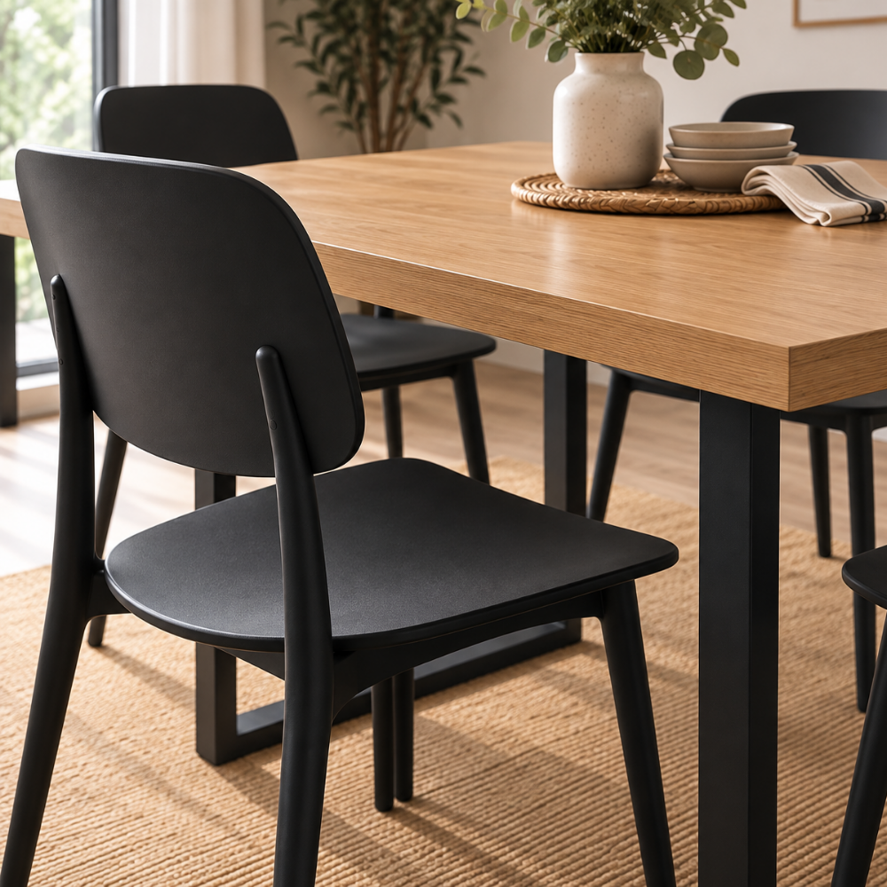 Comedor 6 Sillas Brit Deco + Mesa MDF Estilo Industrial 160x90
