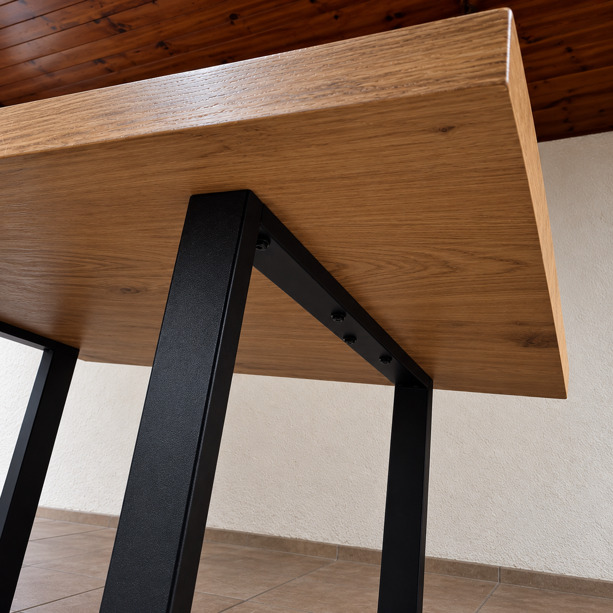 Comedor 6 Sillas Tolix Madera + Mesa MDF Estilo Industrial 160x90