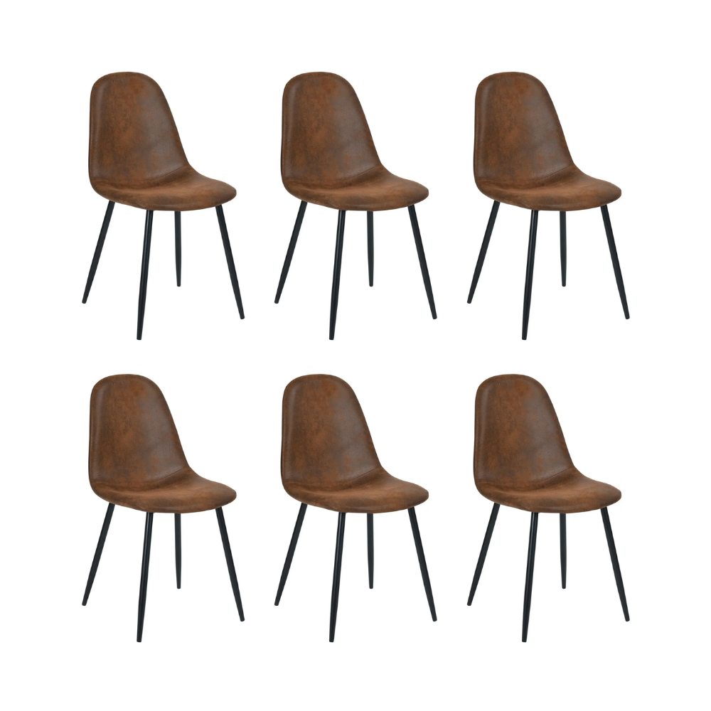 Pack 6 Sillas Spoon Café Vintage - Ecocuero Metal