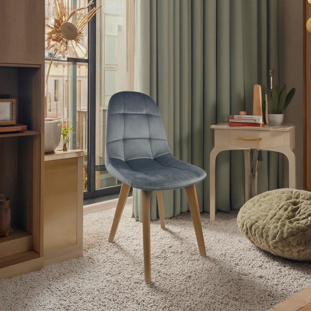 Pack 4 Sillas Capitone Wood - Terciopelo Madera
