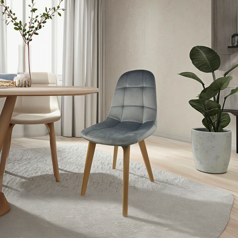 Pack 4 Sillas Capitone Wood - Terciopelo Madera