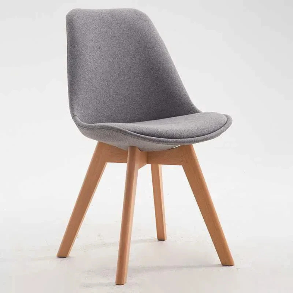 Pack 4 Sillas Tulip Lino - Acolchadas Base Madera
