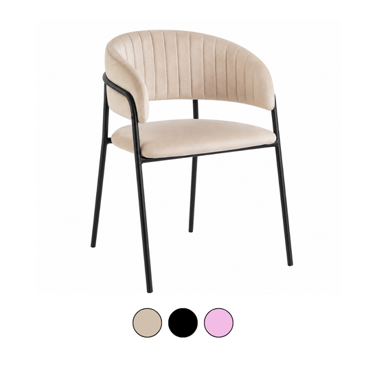 Silla Sitial Glam Velvet Max - Terciopelo Metal Negro