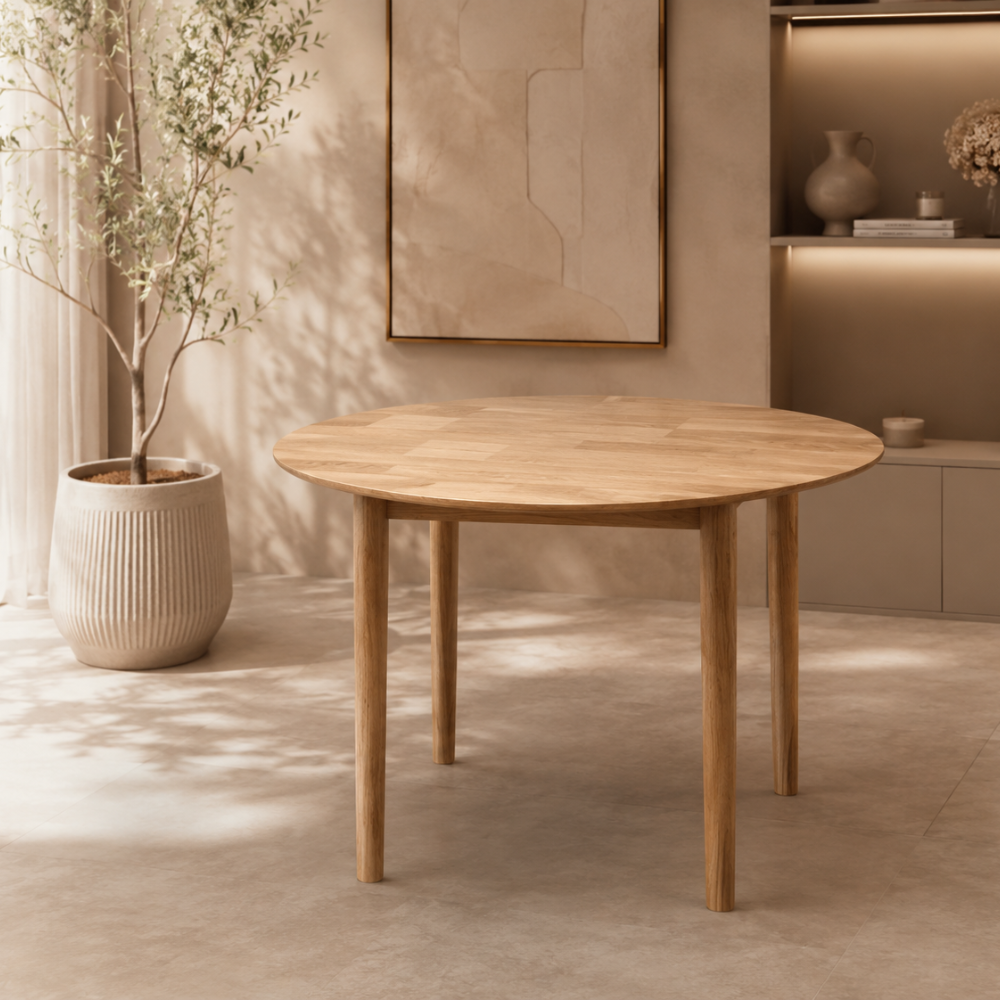 Comedor 4 Sillas Andes Madera Natural + Mesa Vema Wood 100 Cm