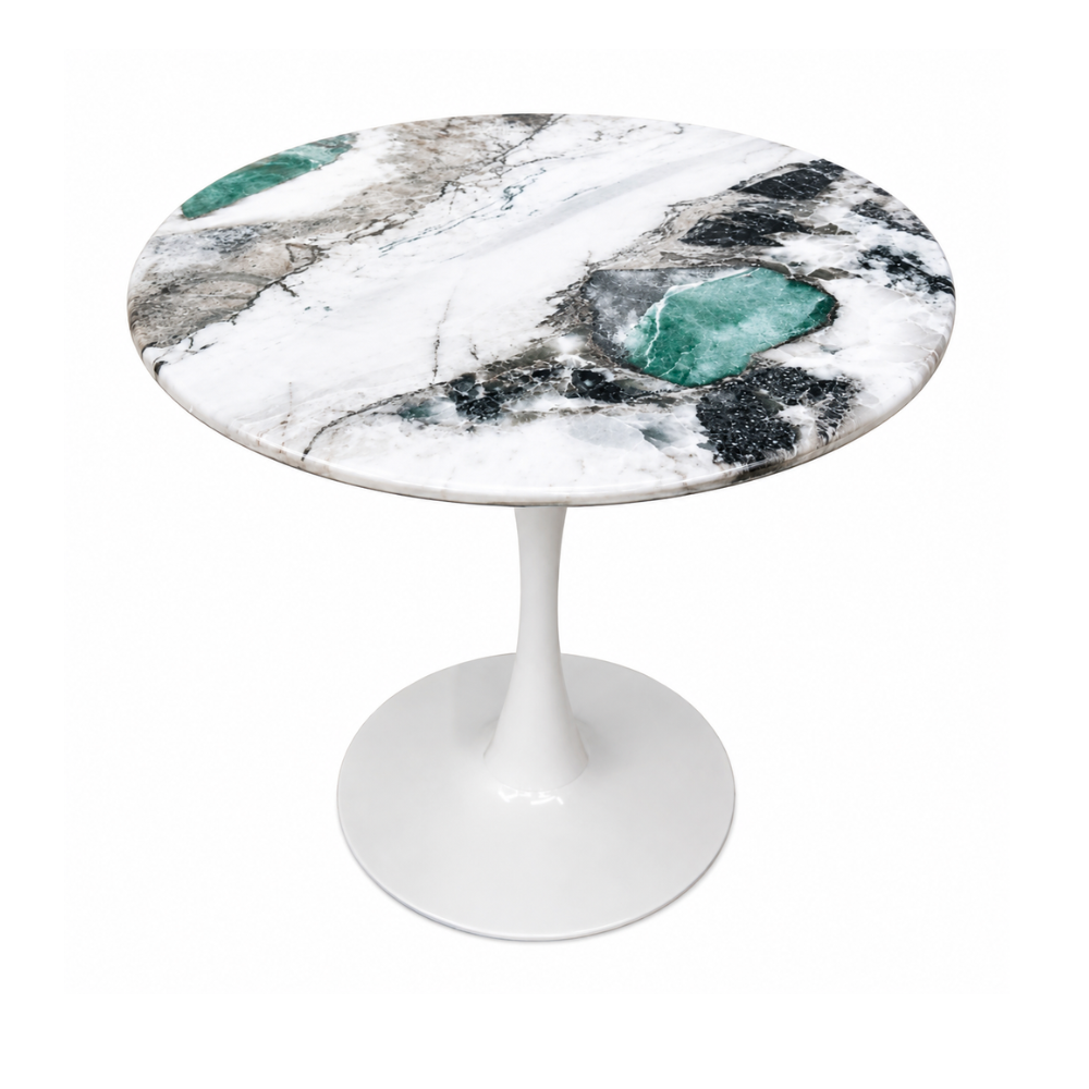 Mesa Tulip Stone Blanca - Piedra Sintetizada 100 Cm